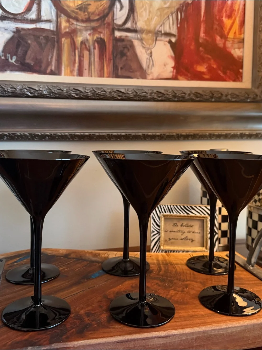MCM Black Glass Amethyst Martini Coupes - Set of 4 (2 SOLD)